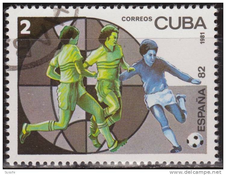 Cuba 1981 Scott 2392 Sello * Deportes Sport FIFA World Cup Futbol España 82 Jugada Football Michel 2541 Yvert 2250 Stamp - Unused Stamps