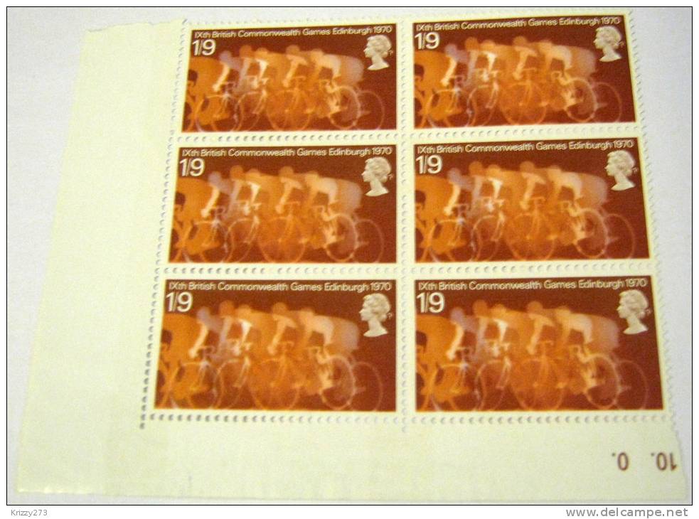 Great Britain 1970 9th British Commonwealth Games Edinburgh 1s9d X6 - Mint - Unused Stamps