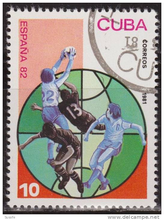 Cuba 1981 Scott 2394 Sello * Deportes Sport FIFA World Cup Futbol España 82 Jugada Football Michel 2543 Yvert 2252 Stamp - Neufs