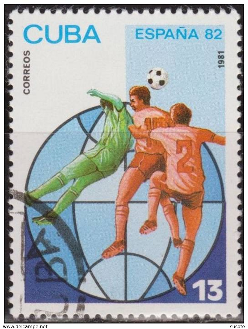 Cuba 1981 Scott 2395 Sello * Deportes Sport FIFA World Cup Futbol España 82 Jugada Football Michel 2545 Yvert 2254 Stamp - Neufs