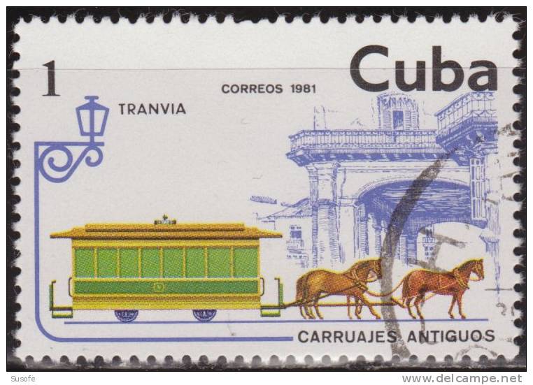 Cuba 1981 Scott 2420 Sello * Carruajes Antiguos Tranvia De Caballos Michel 2569 Yvert 2275 Stamps Timbre Briefmarke Kuba - Neufs