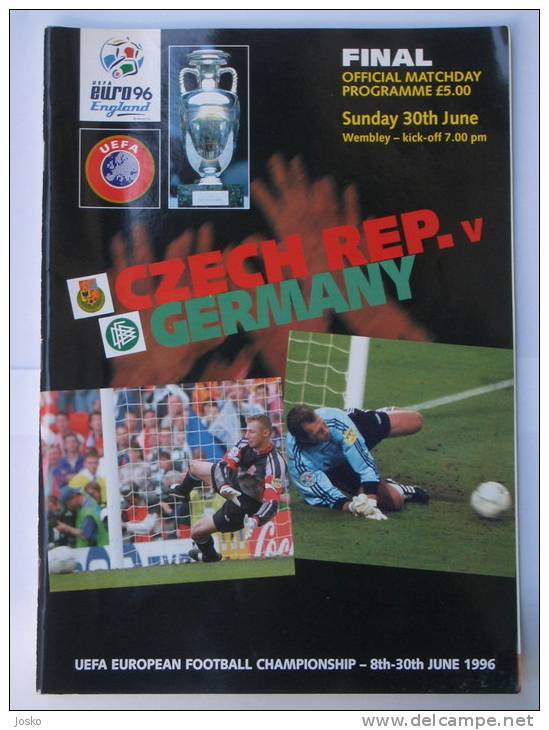 CZECH REPUBLIC : GERMANY - Football Match Programme EURO 1996. FINAL  * Program Soccer Fussball Futbol Calcio Foot - Tickets D'entrée