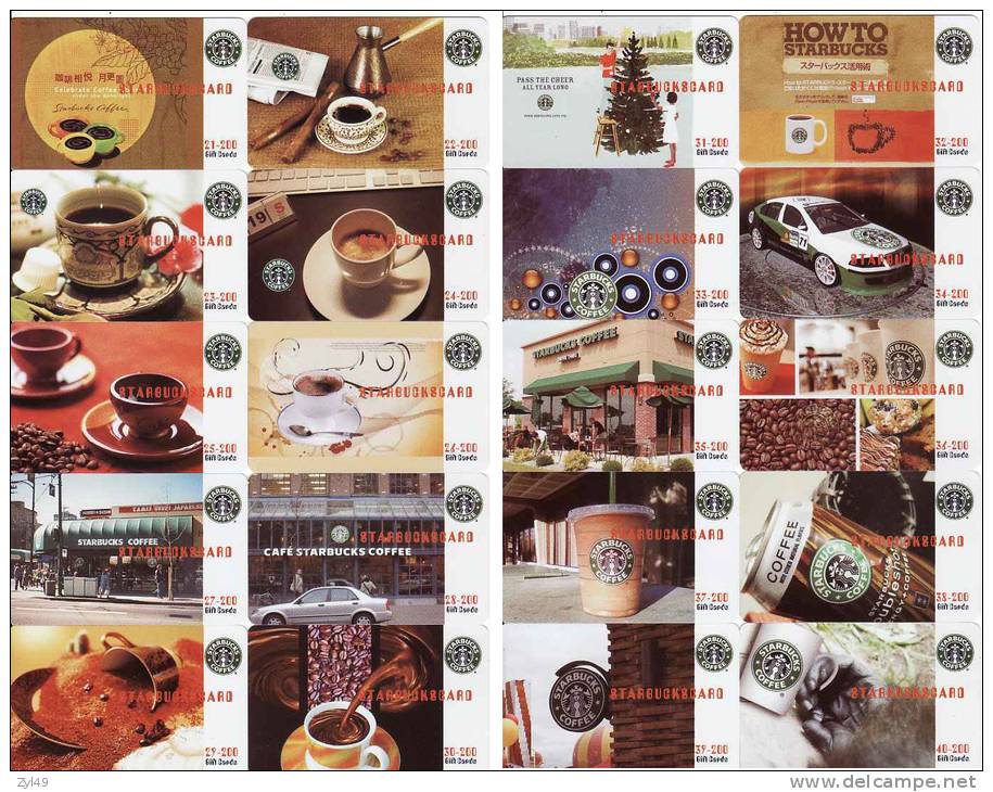 200 Different Starbucks Coffee Commemorative Cards - Altri & Non Classificati