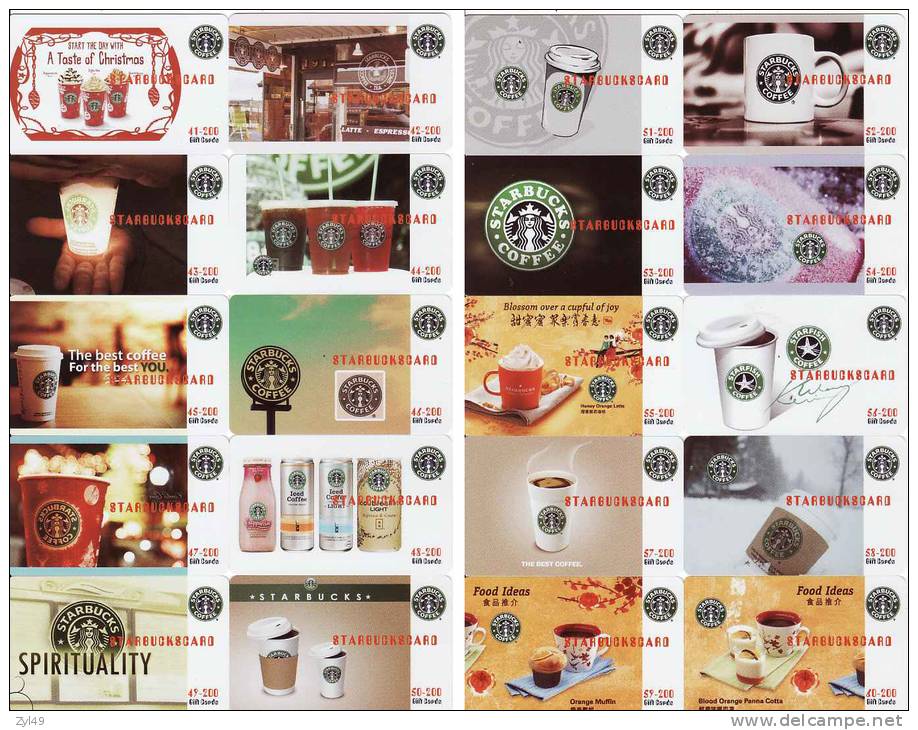 200 Different Starbucks Coffee Commemorative Cards - Altri & Non Classificati