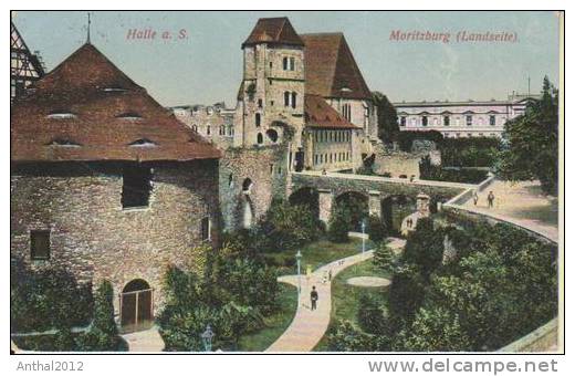 Litho Halle A.d. Saale Moritzburg Von Der Landseite 24.11.1914 Nach Norderwisch - Halle (Saale)