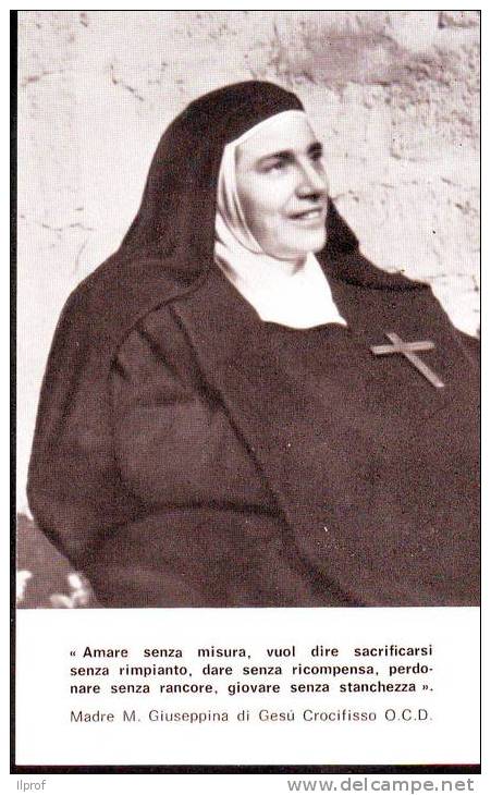 Madre M.Giuseppina Di Gesù Crocifisso ,  Santino  Fotografico Con Preghiera A Retro - Religione & Esoterismo