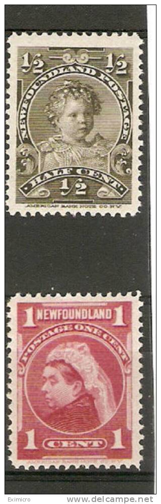 NEWFOUNDLAND 1897/98 ½c, 1c SG 83/84 LIGHTLY MOUNTED MINT Cat £9.25 - 1865-1902