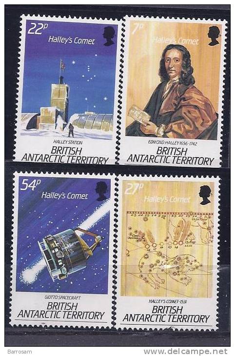 BritishAntarctica1986: Yvert1271-4(Scott129-32)mnh** HALLEY'S COMET - Otros & Sin Clasificación