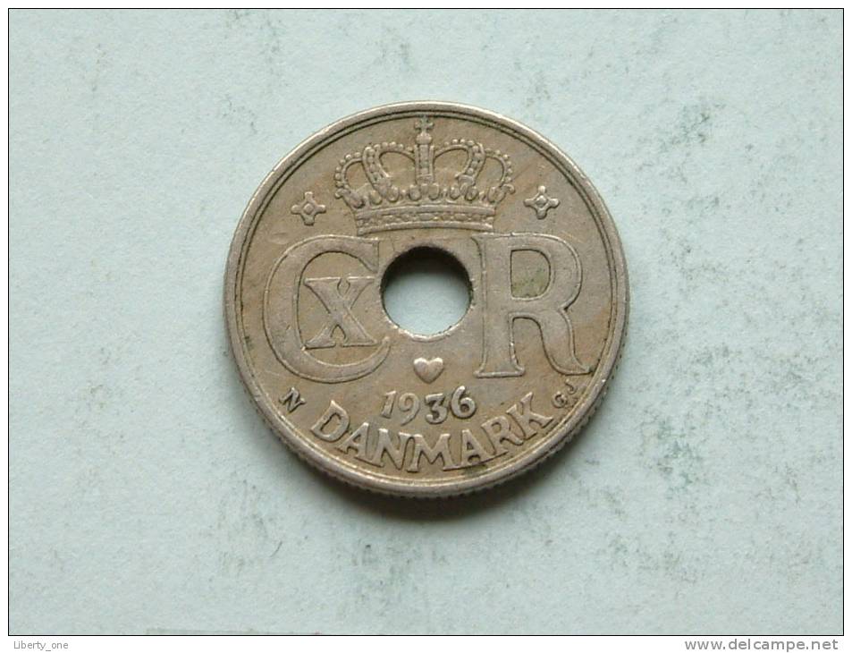 1936 - 10 ORE / KM 822.2 ( Uncleaned Coin - For Grade, Please See Photo ) !! - Denmark