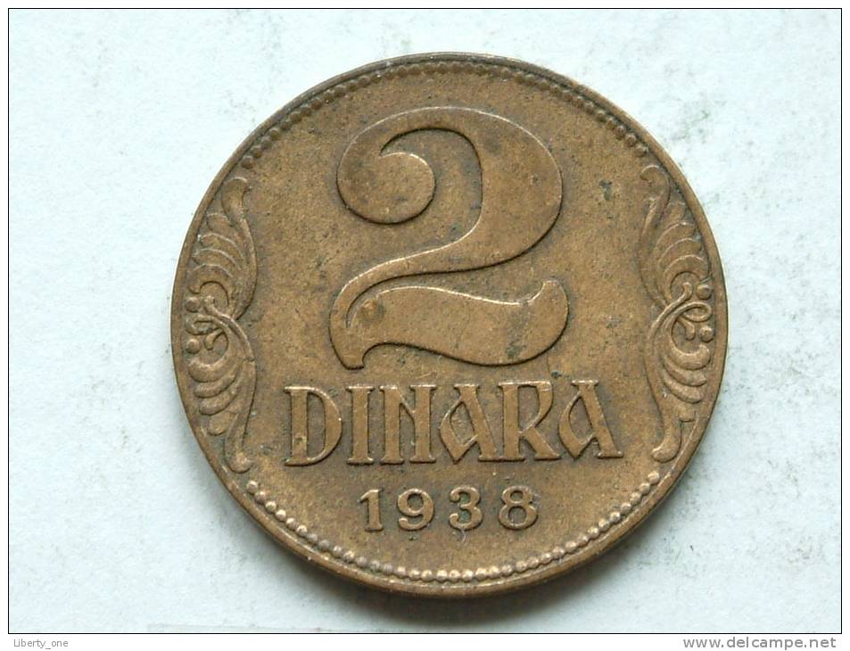 1938 - 2 DINARA / KM 20 ( Uncleaned Coin - For Grade, Please See Photo ) !! - Yougoslavie