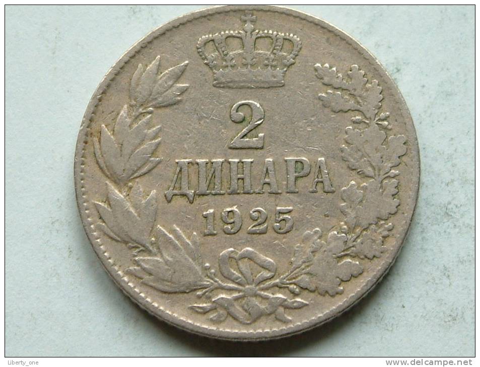 1925 - 2 DINARA / KM 6 ( Uncleaned Coin - For Grade, Please See Photo ) !! - Yougoslavie