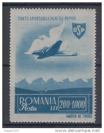 Romania Airplane Stamp 200+1000 Lei Mi#884 1945 MNH ** - Sonstige & Ohne Zuordnung