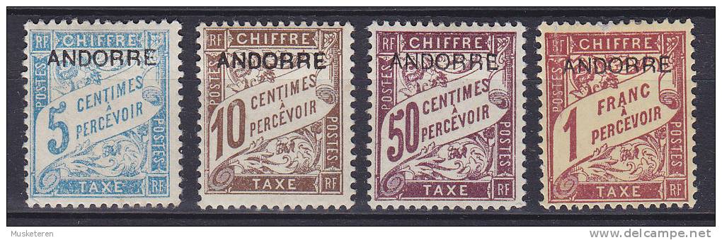 ## Andorra (French) 1931 Mi. 1-2, 4, 6 Portomarken Von Frankreich Overprinted ANDORRE, MH* - Ungebraucht