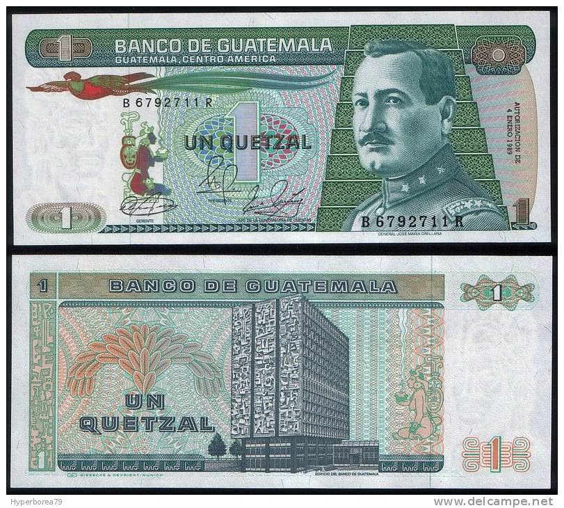 Guatemala P 66 - 1 Quetzal 4.1.1989 - UNC - Guatemala