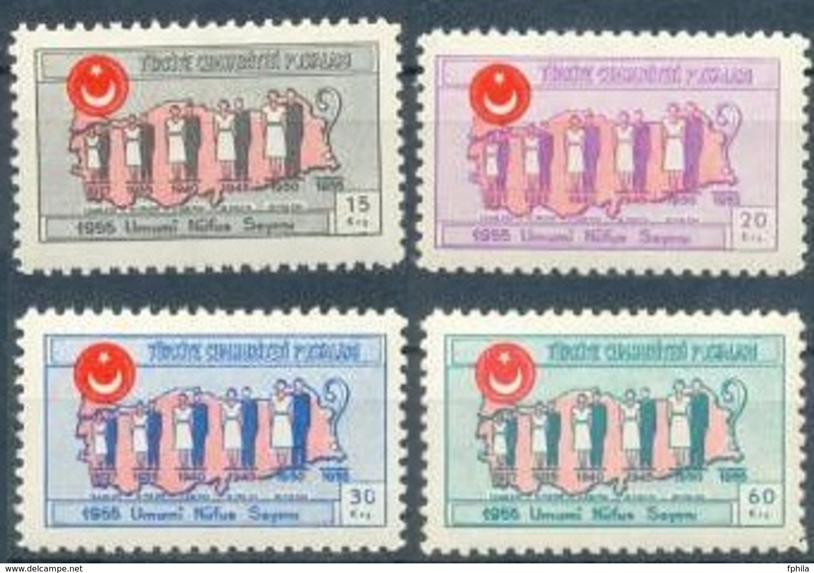 1955 TURKEY THE CENSUS MNH ** - Nuevos