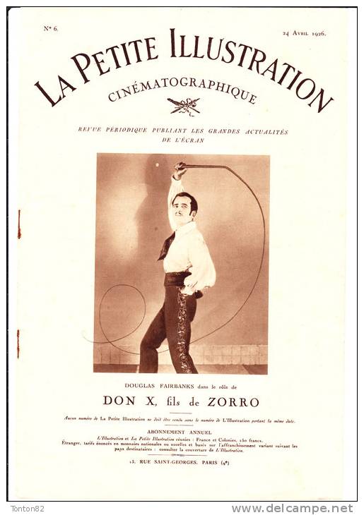 Don X, Fils De Zorro - La Petite Illustration N°  " - Cinéma  N° 6 - 24 Avril 1926 - 1901-1940