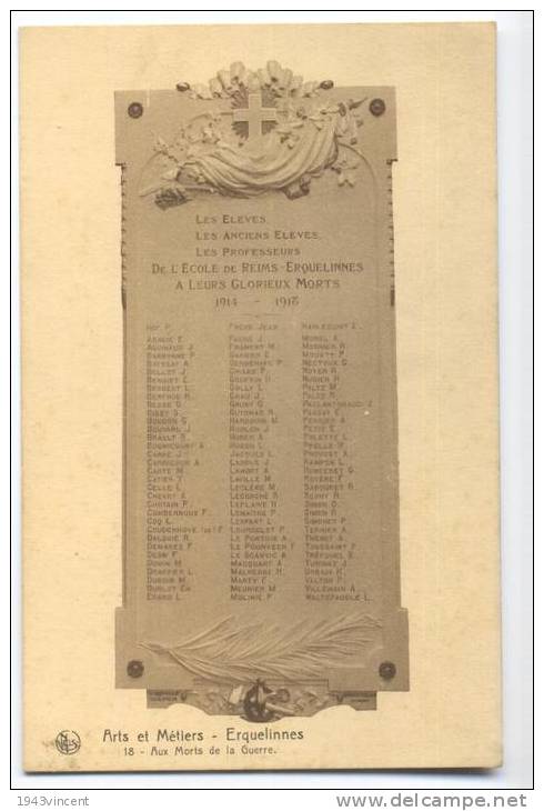 C 7417 - ERQUELINNES - BELGIQUE  - AUX MORTS DE LA GUERRE  - Belle CPA  - Trés Rare - - Erquelinnes