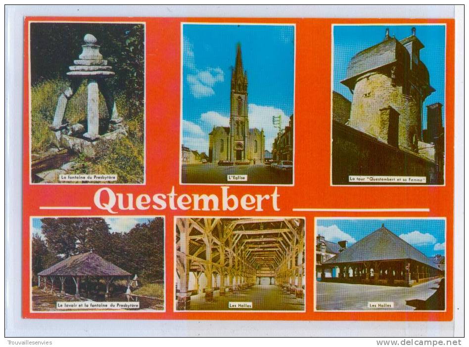 1. QUESTEMBERT - CARTE 6 VUES - Lavoir Et Fontaine - Halles - Tour "Questembert Et Sa Femme" - Questembert