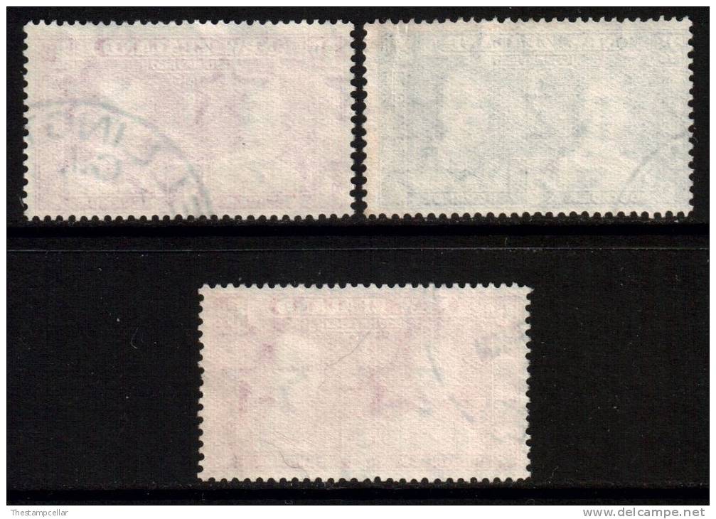 New Zealand Scott 223/225 - SG599/601, 1937 Coronation Set Used - Oblitérés