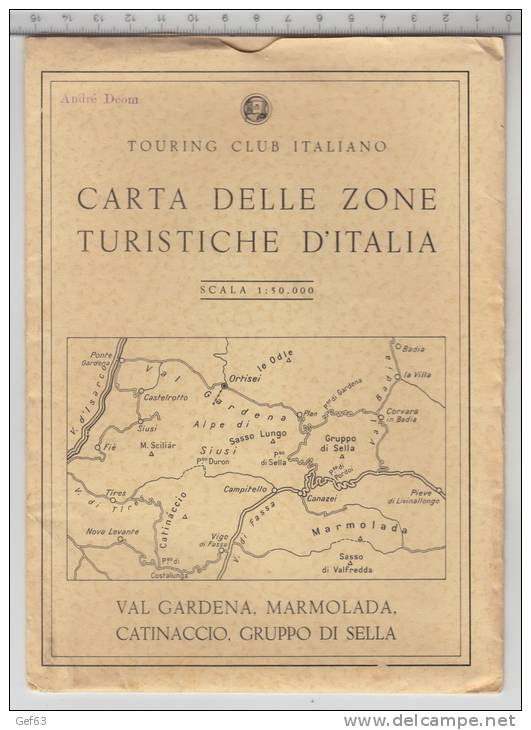 Carta Delle Zone Turistiche D´Italia - Val Gardena, Marmolada, Catinaccio, Gruppo Di Sella - Topographical Maps