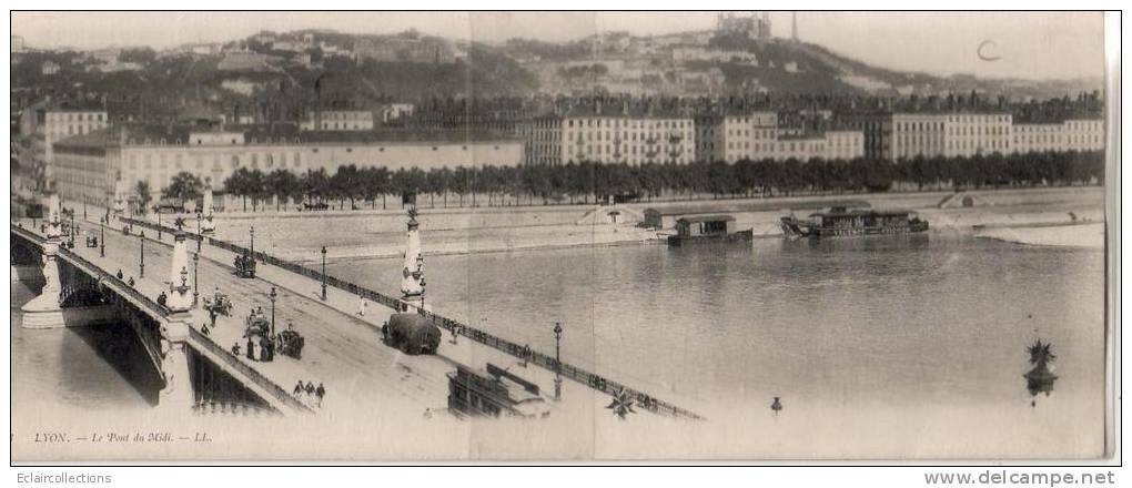 Lyon  Pont Du Midi  Carte Panoramique: 28x11    Voir Scan - Andere & Zonder Classificatie