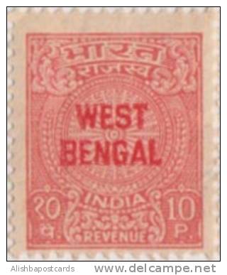 Refugee Relief Organization, Overprint West Bengal On Fiscal / Revenue, India As Scan - Réfugiés