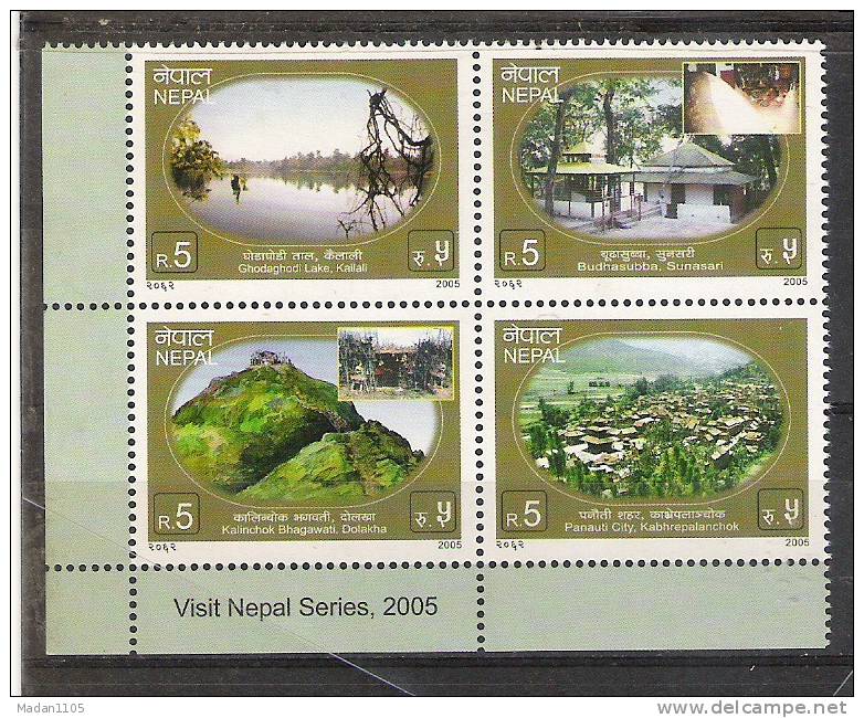 NEPAL 2005  Tourism, Visit Nepal Series, 4 Stamps, Complete Se-tenant Set,  Any Set  Out Of  4, - Altri & Non Classificati