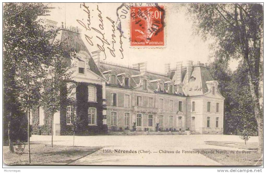 NÉRONDES - Château De Fontenay (façade Nord), Vu Du Parc - Nérondes