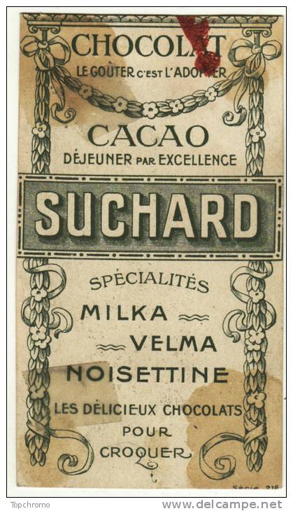 CHROMO Chocolat Suchard Musiciens Musique Partition Violon Contrebasse Emargée - Suchard