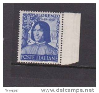 Italy  1949 Lorenzo Il Magnifico MNH - Ungebraucht