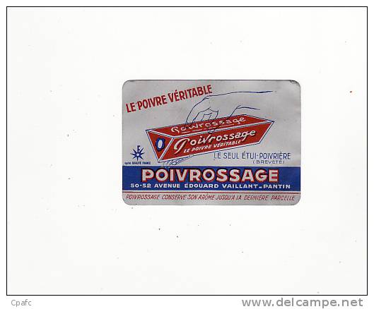 Calendrier 1968 Avec Publicité "poivrossage"  (étui à Poivre Breveté) - Petit Format : 1961-70