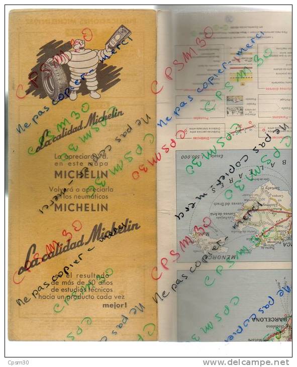 Carte Géographique MICHELIN - N° 038 ESPANA Y PORTUGAL / GRANDES CARRETERAS 1951 (partie Nord) - Roadmaps