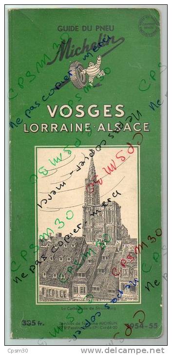 Guide Régional Michelin - VOSGES - LORRAINE - ALSACE 1954-55 - Michelin (guides)
