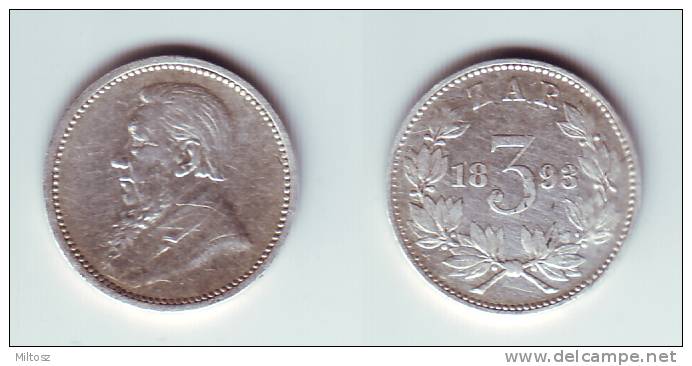 South Africa ZAR 3 Pence 1893 - Sudáfrica