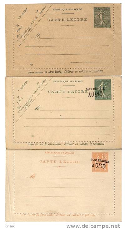 3  CARTE LETTRES .ENTIER POSTAUX . 1903 à 1944... BE....voir Descriptif. - Cartoline-lettere