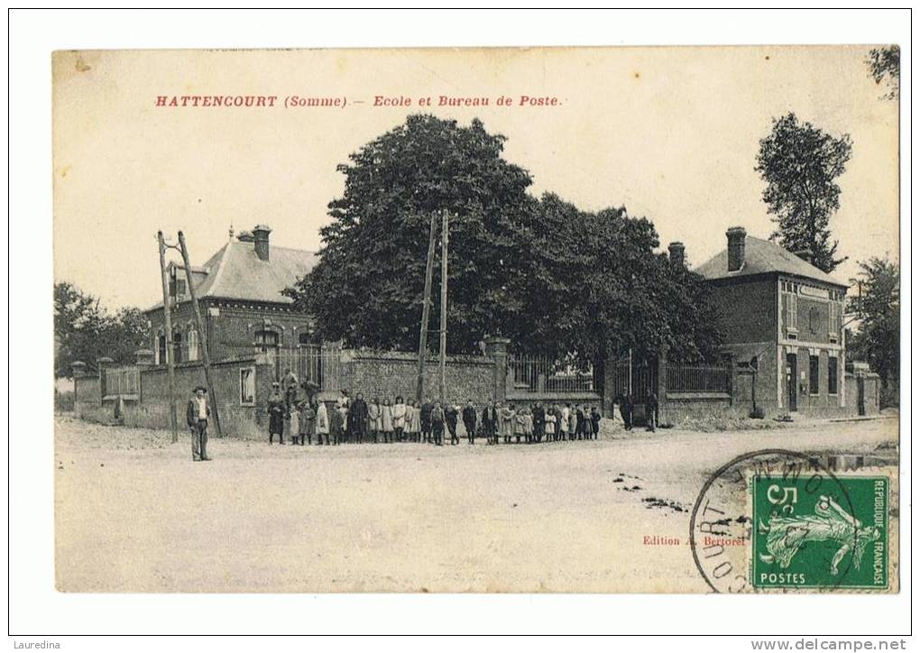 CP HATTENCOURT  ECOLE ET BUREAU DE POSTE - Autres & Non Classés