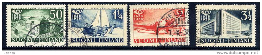 FINLAND 1938 300th Anniversary Of Finnish Post Used.  Michel 213-16 - Oblitérés