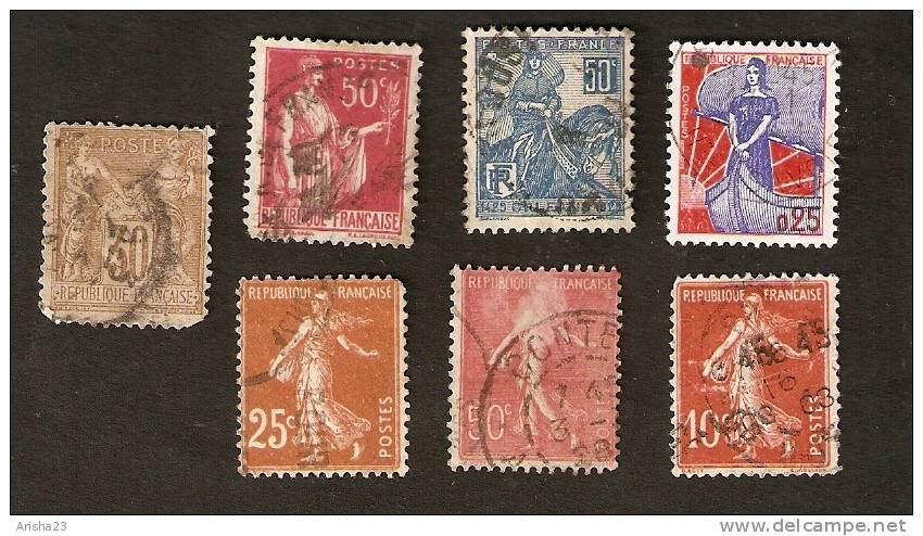 OS.15-3. France, LOT Set Of 7 - Jeanne D´Arc Orlean - 1941 - 1945 25c - Etc. - Collections