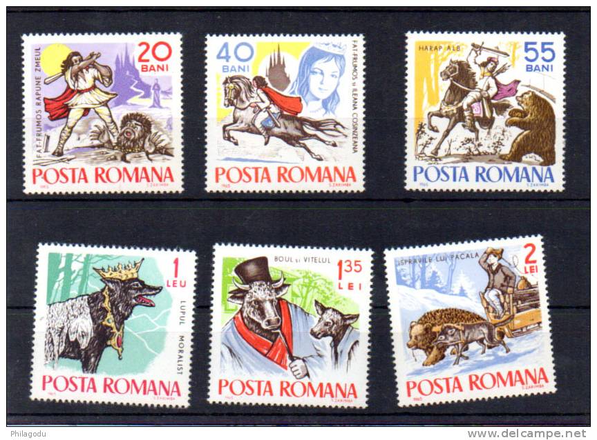 Roumanie 1965, Fables Et Contes Folkloriques, Yv. 2132 / 3137**, - Verhalen, Fabels En Legenden