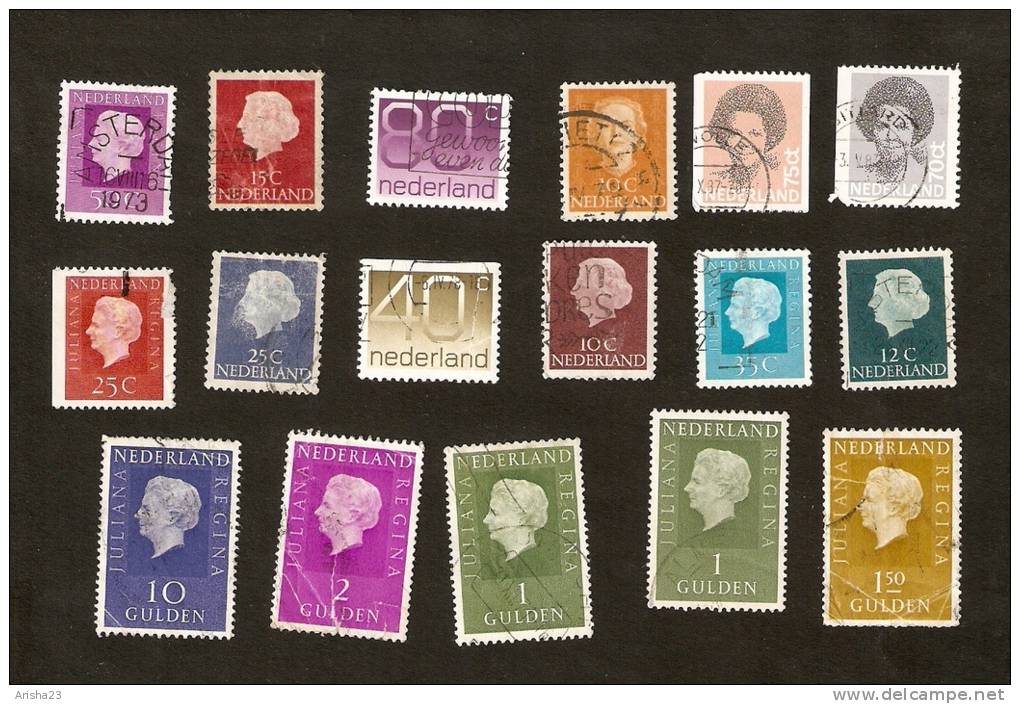 OS.15-5-6. Netherlands, Nederland, LOT Set Of 17 - Reine Juliana - Beatrix 70 75ct - 1976-1980 80c 1978 40c - Colecciones Completas