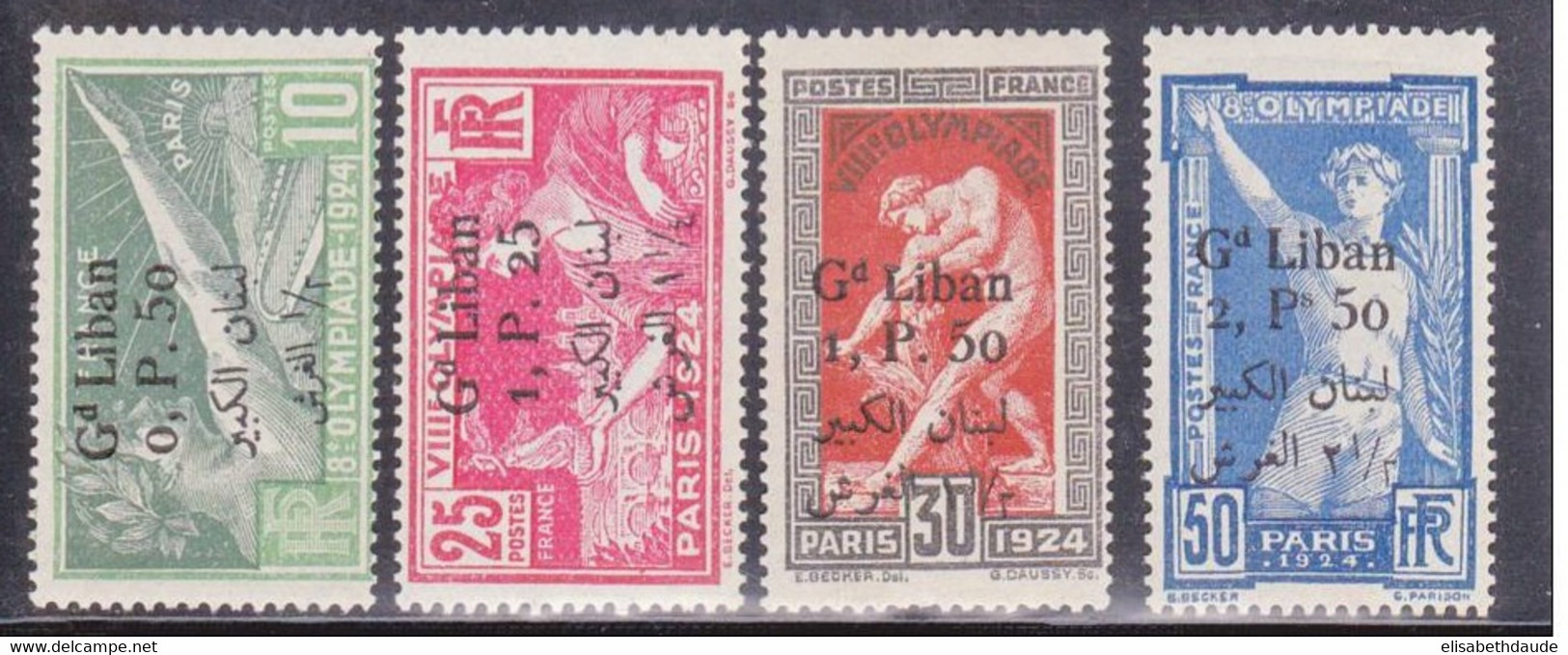 GRAND LIBAN - 1924 - YVERT N° 45/48 * - COTE = 180 EUROS  - JEUX OLYMPIQUES - Ungebraucht