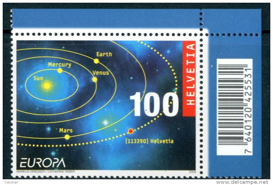SVIZZERA / HELVETIA 2009** - Europa "Astronomia 2009" - 1 Val. Con Codice A Barre Come Da Scansione - 2009