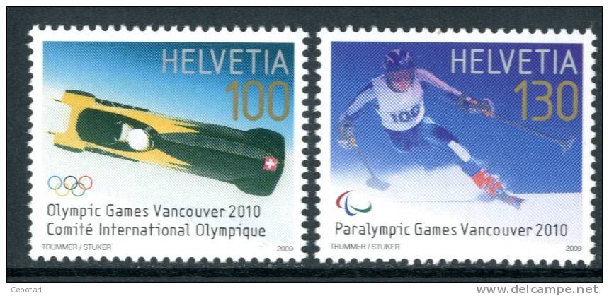 SVIZZERA / HELVETIA 2009** - Giochi Olimpici E Paralimpici Di Vancouver  - 2 Val. Come Da Scansione - Winter 2010: Vancouver