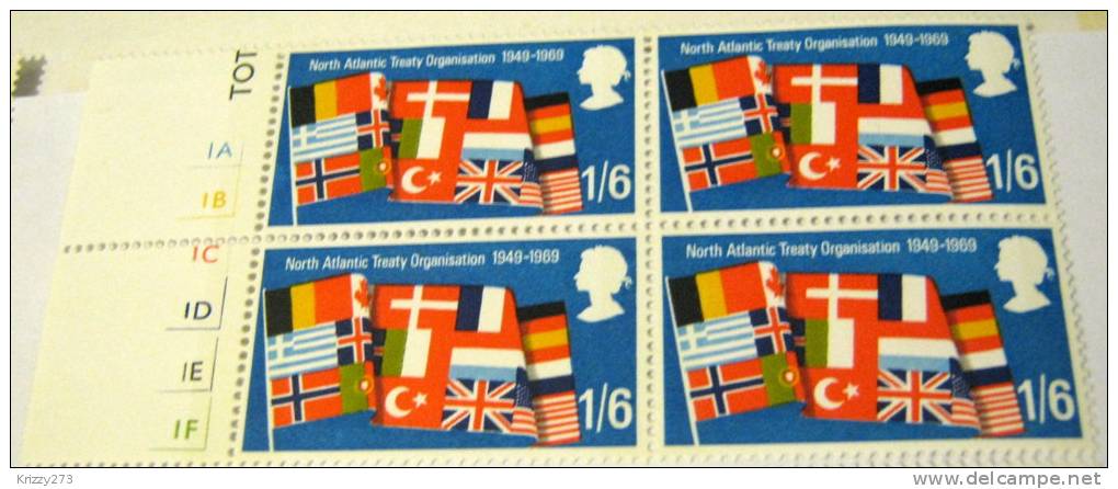 Great Britain 1969 NATO 1s6d X4 - Mint - Unused Stamps