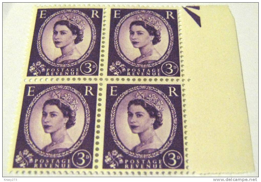 Great Britain 1952 Queen Elizabeth II 3d X 4 - Mint - Ungebraucht