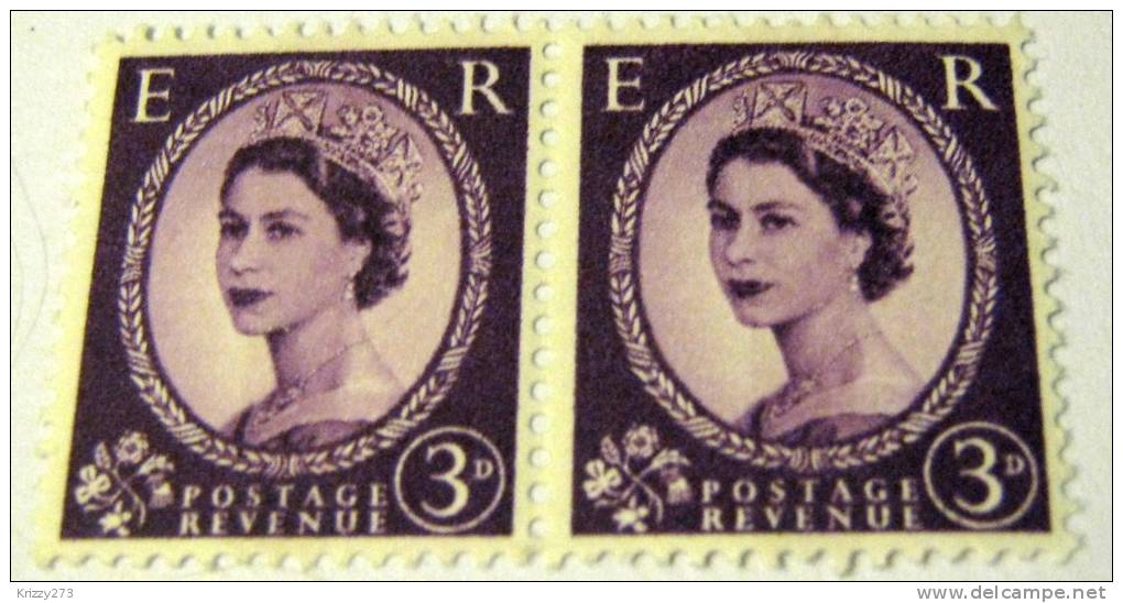 Great Britain 1952 Queen Elizabeth II 3d X 2 - Mint - Nuevos