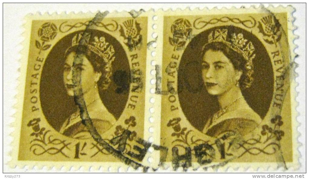 Great Britain 1952 Queen Elizabeth II 1s X2 - Used - Gebraucht