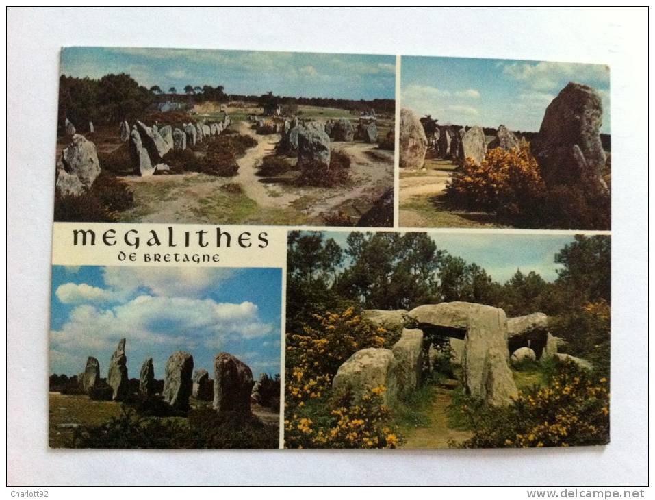 MEGALITHES De BRETAGNE - DOLMEN - MENHIR - TRES BON ETAT ECRITE - Dolmen & Menhirs