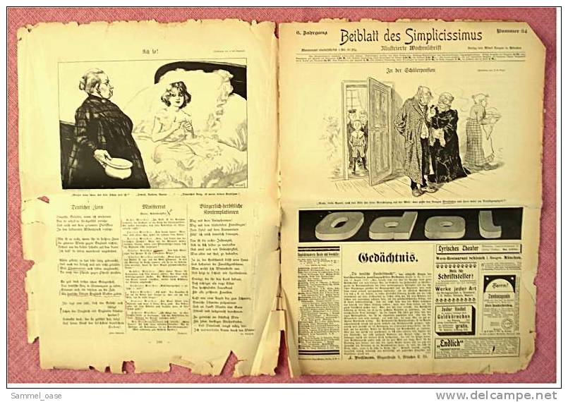 2 X Alte Zeitschriften 1899 + 1901  ,  Simplicissimus  -  Illustrierte Wochenzeitschrift - Other & Unclassified