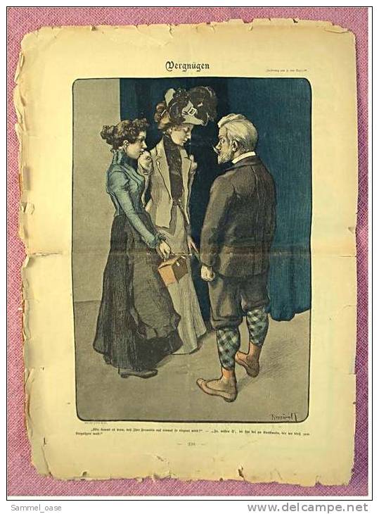 2 x alte Zeitschriften 1899 + 1901  ,  Simplicissimus  -  illustrierte Wochenzeitschrift